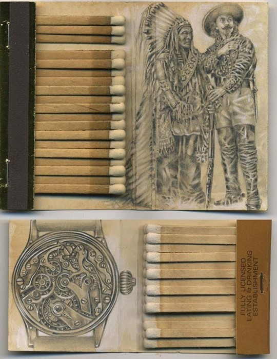 Мини-картины Джейсона Д'Акуино на коробках от спичек