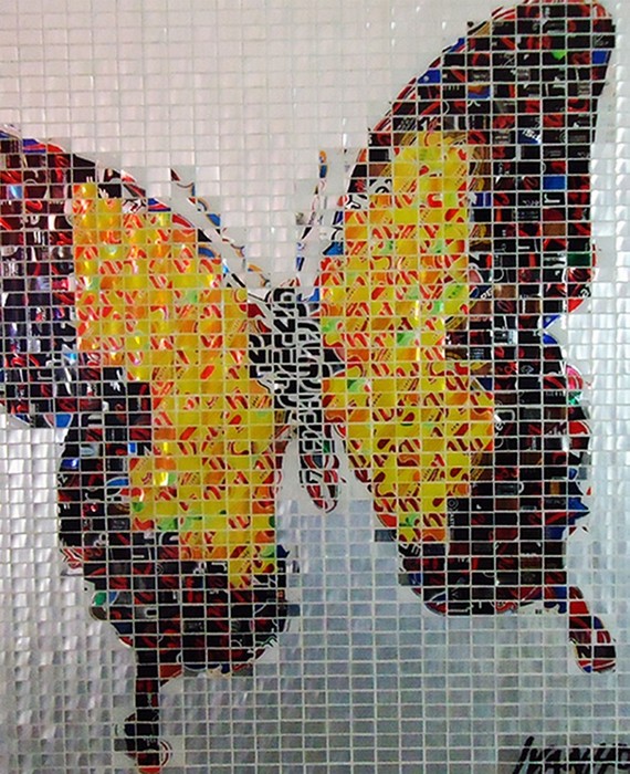 Арт-проект Джеффа Айвенго, мозаики из алюминиевых банок
