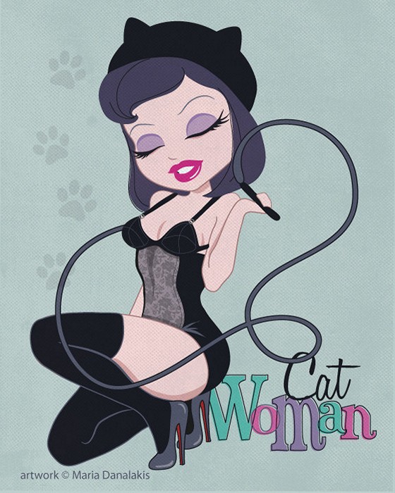 Женщина-кошка в pin-up постерах Марии Данлакис