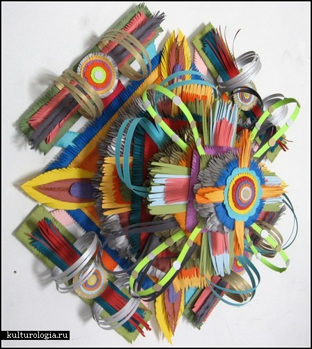 Клей, ножницы, цветная бумага. Работы художника и дизайнера Michael Velliquette