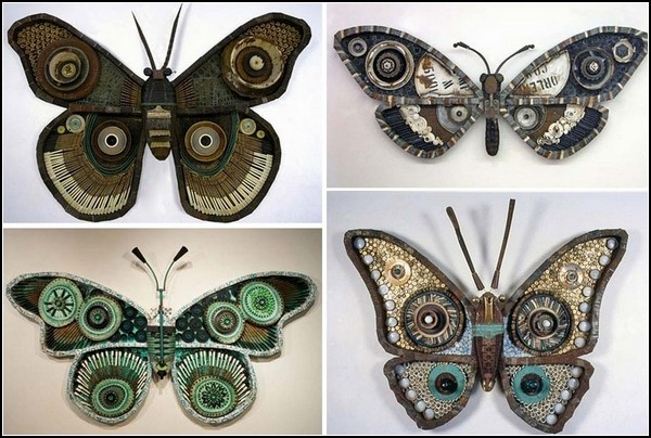 Бабочки из разного хлама