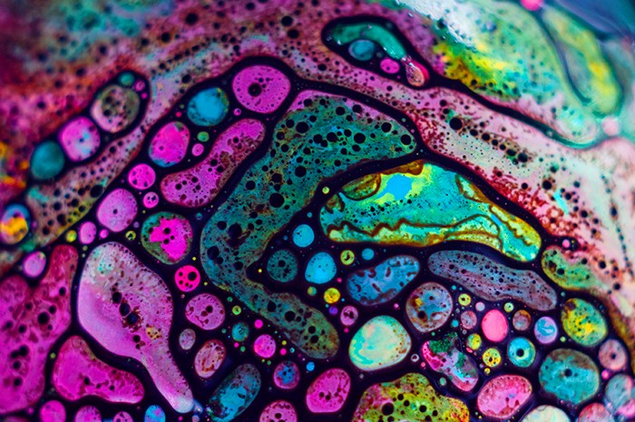 Цветные лабиринты из акварельной краски и магнитной жидкости. Арт-проект Millefiori от Фабиана Оэфнера