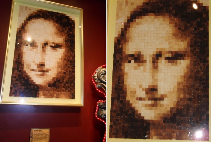 Мона Лиза из тостов разной прожаренности