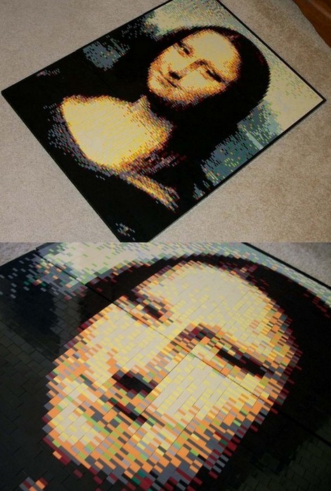Мона Лиза в мозаике из Лего, автор Eric Harshbarger