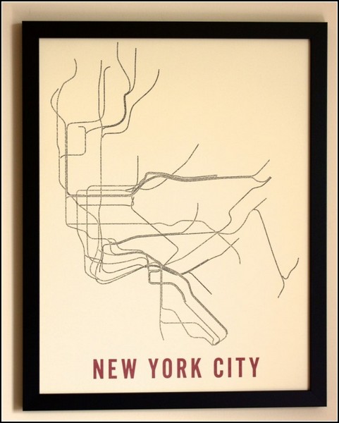 Нью-Йоркское метро в типографике. Проект Typographic Transit Maps