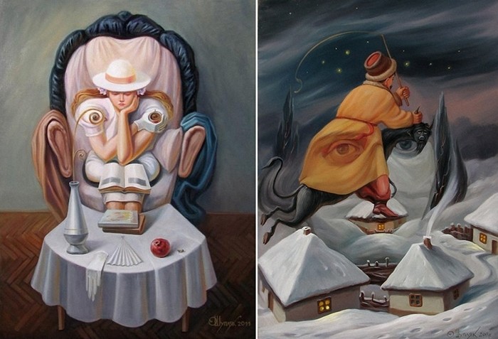 Художественный обман зрения, картины с двойным смыслом современного украинского художника