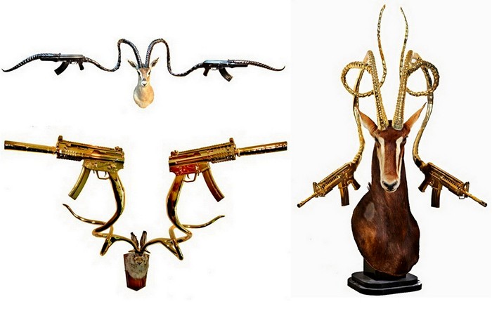 Скульптуры Питера Гронквиста (Peter Gronquist), вооруженные рогами