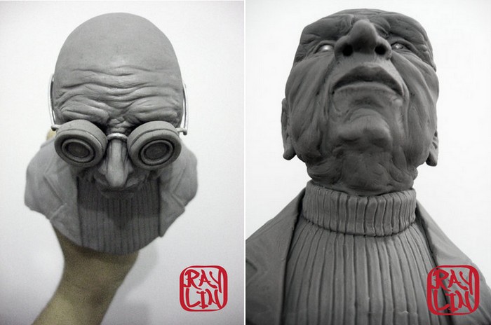 Персонажи из Футурамы в виде реалистичных бюстов. Скульптуры Ray Lin
