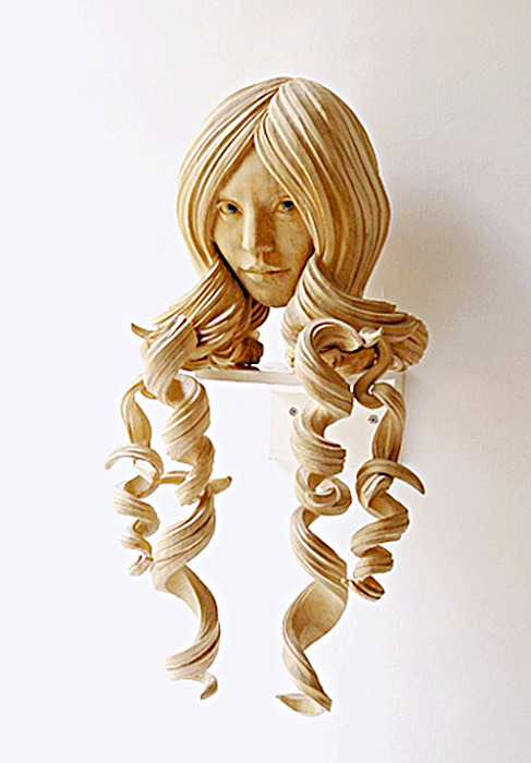Деревянные прически деревянных женщин. Скульптуры Ясухиро Сакураи (Yasuhiro Sakurai)