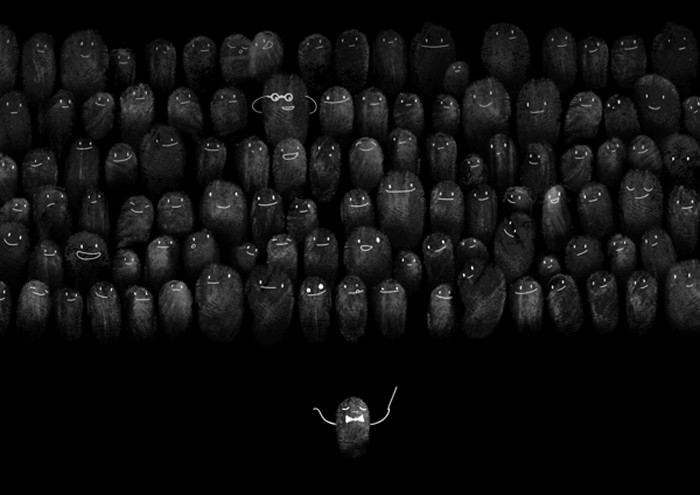 Fingerprints, серия рисунков из отпечатков пальцев