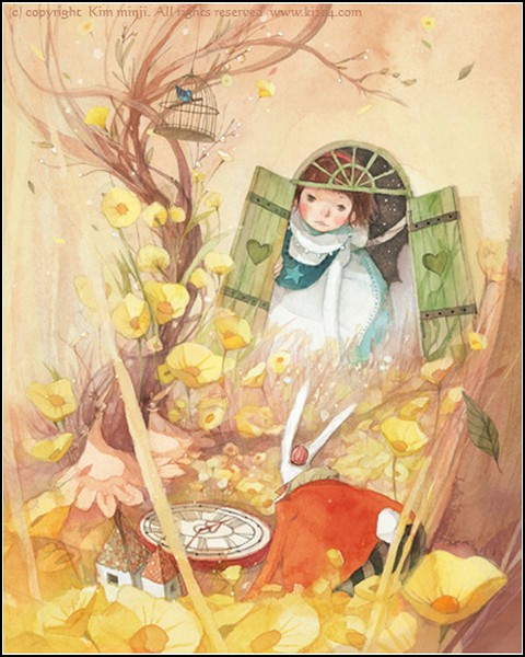 Другая Алиса из Страны Чудес. Акварельные иллюстрации от Kim Min Ji