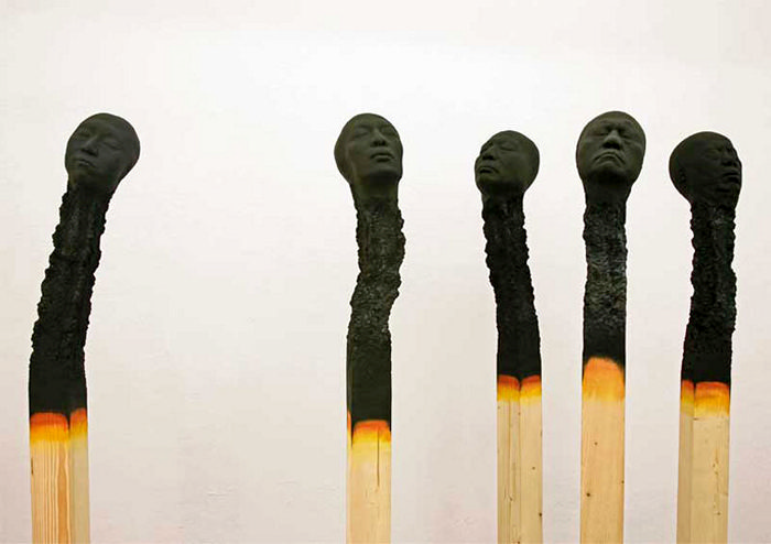 Люди-спички. Арт-проект Выгорание (Burntout) от Wolfgang Stiller