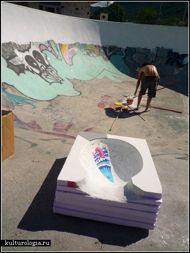 Octopus Pool Art. Арт-проект для парка скейтеров в Lugano