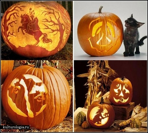 Традиционный Pumpkin art ко Дню Всех Святых