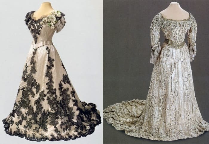 Слева – бальное платье императрицы, 1900. Справа – вечернее платье, 1903 | Фото: liveinternet.ru