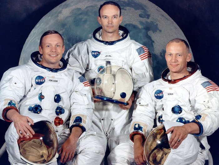 Экипаж американского космического корабля *Аполлон-11*: Нил Армстронг, Майкл Коллинз и Эдвин Олдрин | Фото: photobucket.com