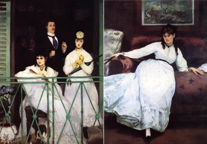 Э. Мане. Слева – *Балкон*, 1869. Справа – *Отдых (Портрет Берты Моризо)*, 1870 | Фото: artchive.ru