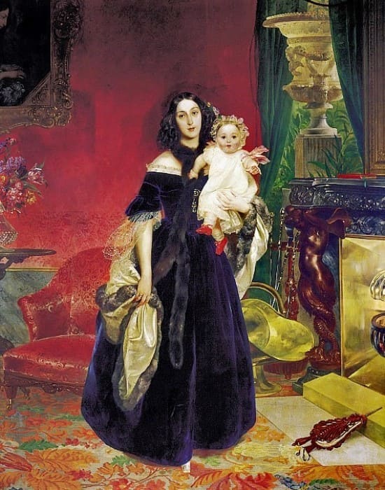 К. Брюллов. М. А. Бек с дочерью, 1840 | Фото: gallerix.ru