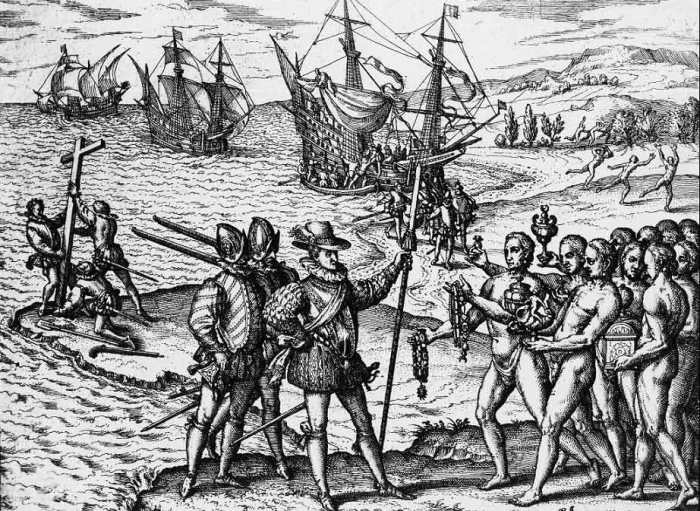 Прибытие Колумба на Эспаньолу (Гаити) в 1492 г. | Фото: atlasobscura.com