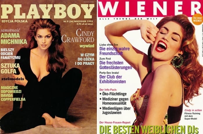 Синди Кроуфорд на обложках журналов 1994-1995 гг. | Фото: hellomagazine.com