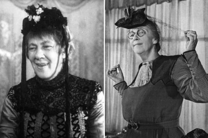 Фаина Раневская в фильмах *Свадьба*, 1944, и *Весна*, 1947 | Фото: kino-teatr.ru