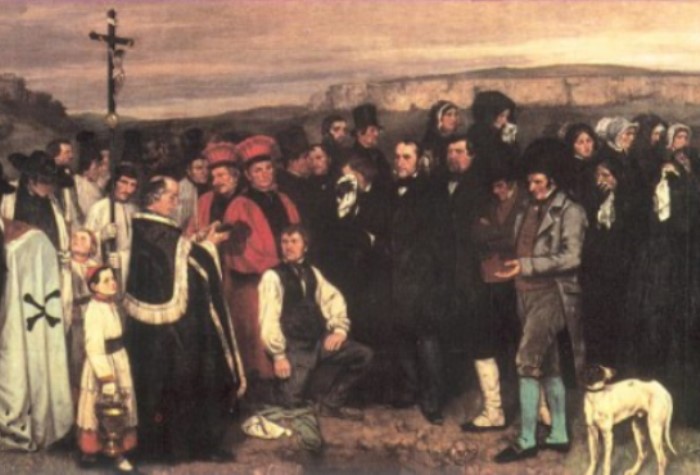 Гюстав Курбе. Похороны в Орнане, 1850. Фрагмент | Фото: allpainters.ru