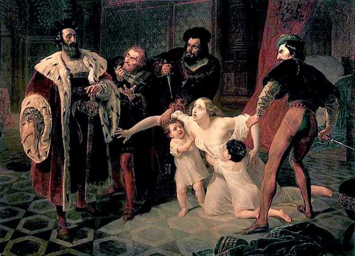 Карл Брюллов. Смерть Инессы де Кастро, 1834 | Фото: bsecrets.com.ua