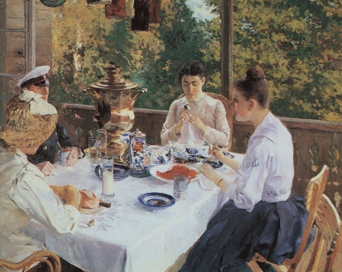К. Коровин. За чайным столом, 1888 | Фото: rospisatel.ru