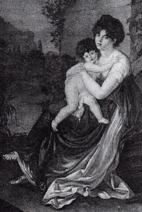 П. Э. Стролли. Мария Антоновна Нарышкина с ребенком, 1801 г.