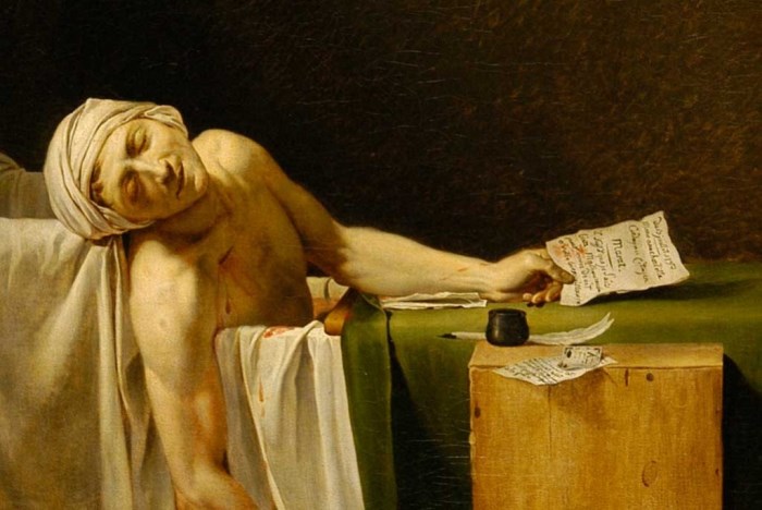 Жак Луи Давид. Смерть Марата, 1793. Фрагмент