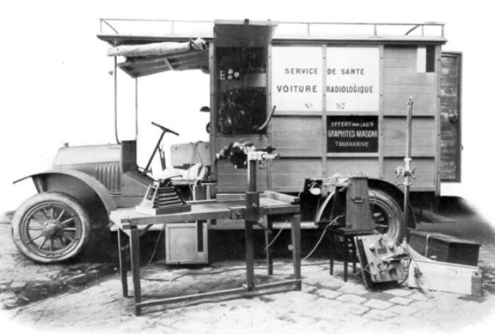 Один из первых передвижных рентген-аппаратов, созданных Мари Кюри во время Первой мировой войны для полевых госпиталей