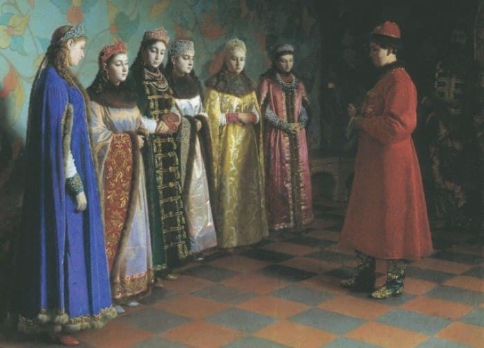 Седов Г. Выбор невесты царем Алексеем Михайловичем, 1882 | Фото: kavery.dreamwidth.org