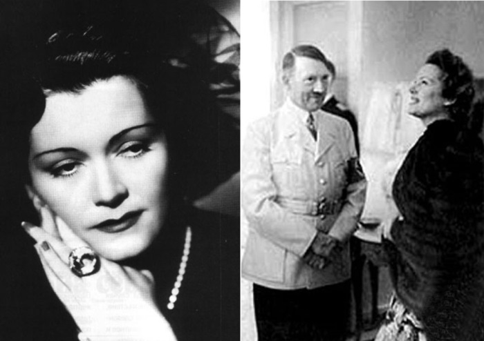 Ольга Чехова с Адольфом Гитлером | Фото: kinopoisk.ru и subscribe.ru