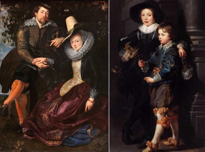 Рубенс. Слева – Автопортрет с женой Изабеллой Брандт, 1609. Справа – Сыновья художника Альберт и Николас, 1626-1627 | Фото: rybens.ru