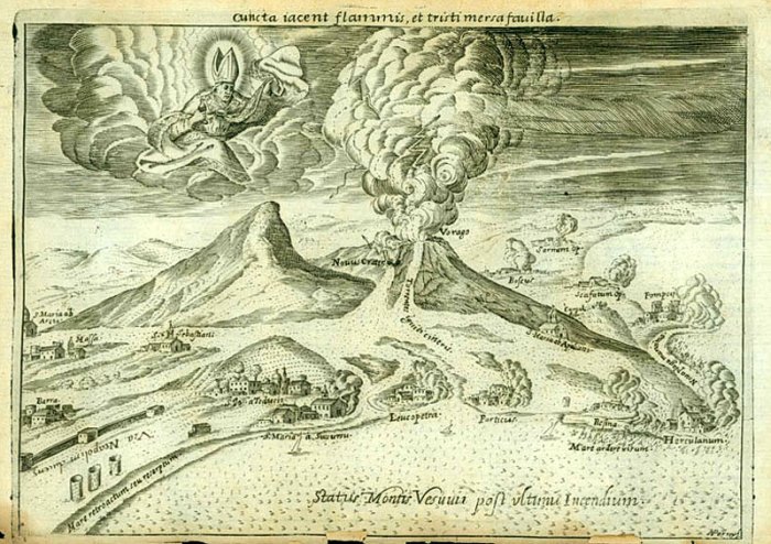 Гора Везувий после извержения. Гравюра, 1633 г. | Фото: liveinternet.ru