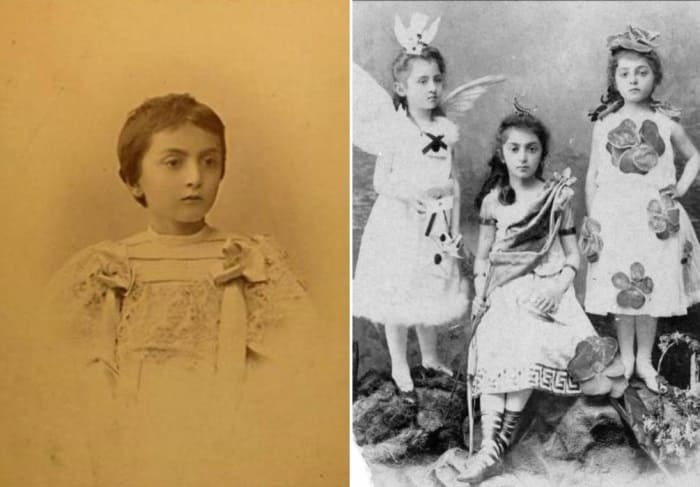 Слева – княжна Мэри Шервашидзе. Справа – сестры Елена, Мэри и Тамара Шервашидзе | Фото: liveinternet.ru