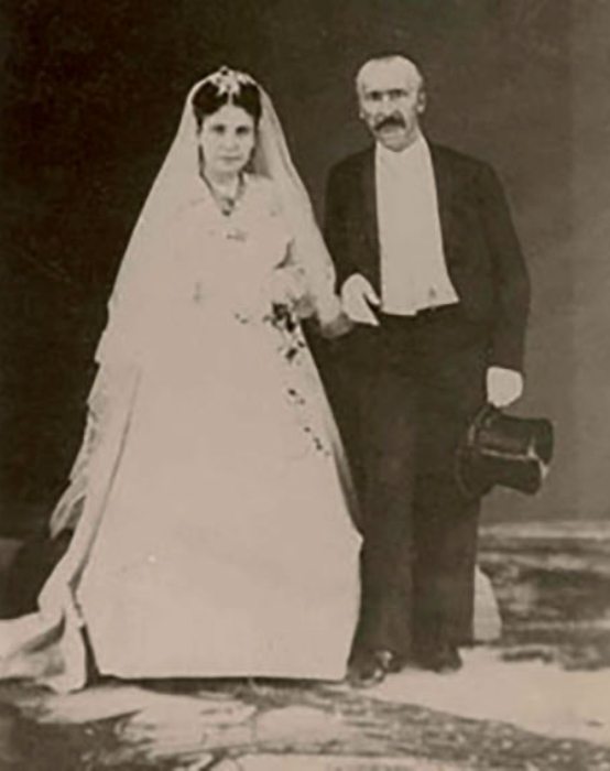 София и Генрих Шлиман, свадьба в Афинах, 1869 | Фото: aif.ru