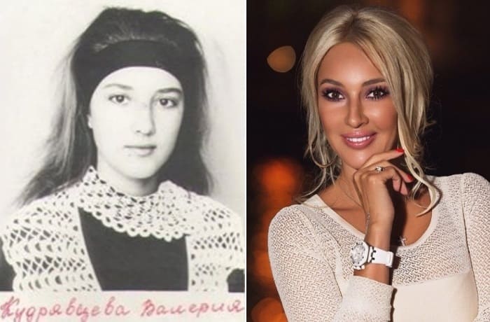 Лера Кудрявцева в школьные годы и сейчас | Фото: pinterest.de и likeness.ru