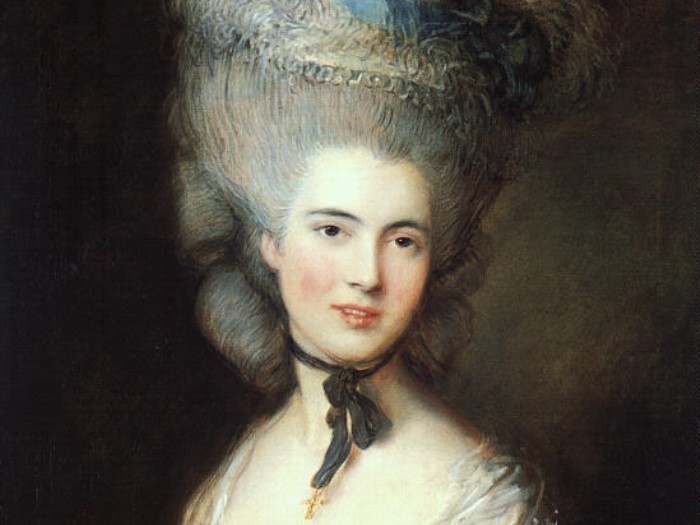 Томас Гейнсборо. Портрет дамы в голубом, конец 1770-х гг. Фрагмент