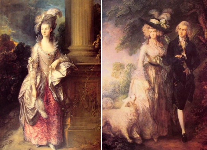 Томас Гейнсборо. Слева – Портрет миссис Грэхем, 1777. Справа – Утренняя прогулка, ок. 1785