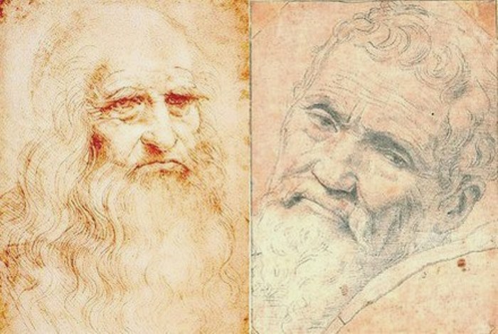 Леонардо да Винчи и Микеланджело Буонаротти