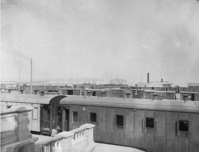 Вид на железнодорожную станцию. Красноводск, 1907 год. 