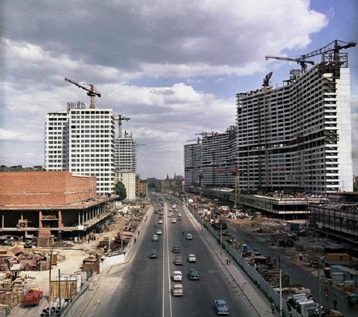 Строительство нового квартала. СССР, 1965 год.