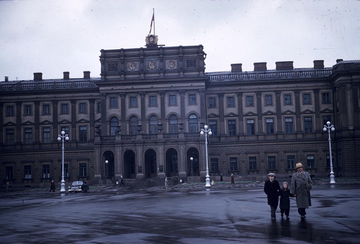 Вид на Мариинский дворец. СССР, Ленинград, 1959 год.