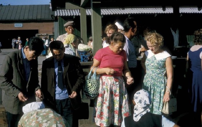 Центральный рынок в Иркутске. СССР, Иркутск, 1964 год.