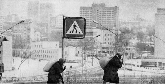 Воздухофлотский проспект. СССР, Киев, 1990 год.