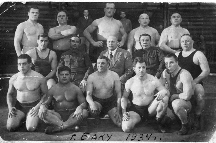Группа борцов после соревнований. Азербайджан, Баку, 1934 год.