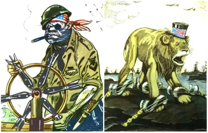 Сборник антиамериканских карикатур Юлия Ганфа, нарисованные в 1960-е годы.
