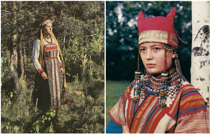 Фотографии русских красавиц в роскошных национальных костюмах.