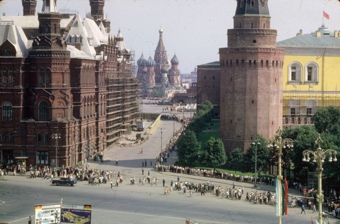 Вид на Храм Василия Блаженного. СССР, Москва, 1963 год.